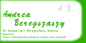 andrea beregszaszy business card