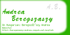 andrea beregszaszy business card